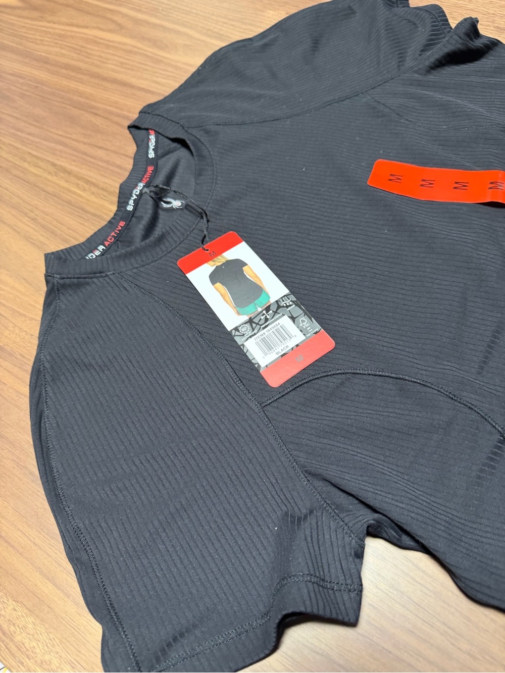 Spyder Black Short Sleeve Ribbed Tee
